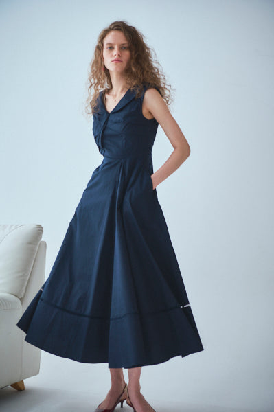 Gina Long Dress <br>-NVY-