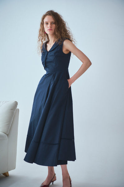 Gina Long Dress <br>-NVY-