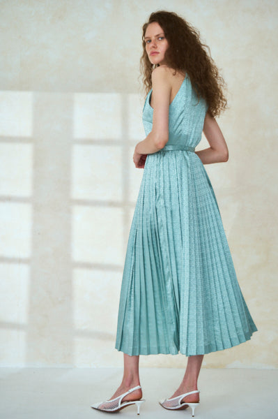 Rodin Satin Dress <br>-Mint.blu-