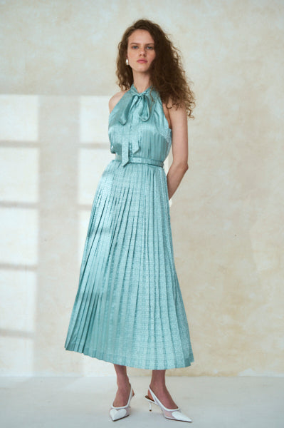 Rodin Satin Dress <br>-Mint.blu-