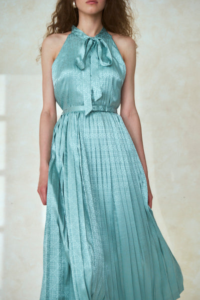 Rodin Satin Dress <br>-Mint.blu-