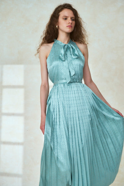 Rodin Satin Dress <br>-Mint.blu-