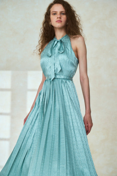 Rodin Satin Dress <br>-Mint.blu-