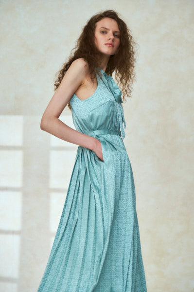 Rodin Satin Dress <br>-Mint.blu-