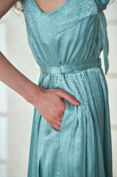 Rodin Satin Dress <br>-Mint.blu-