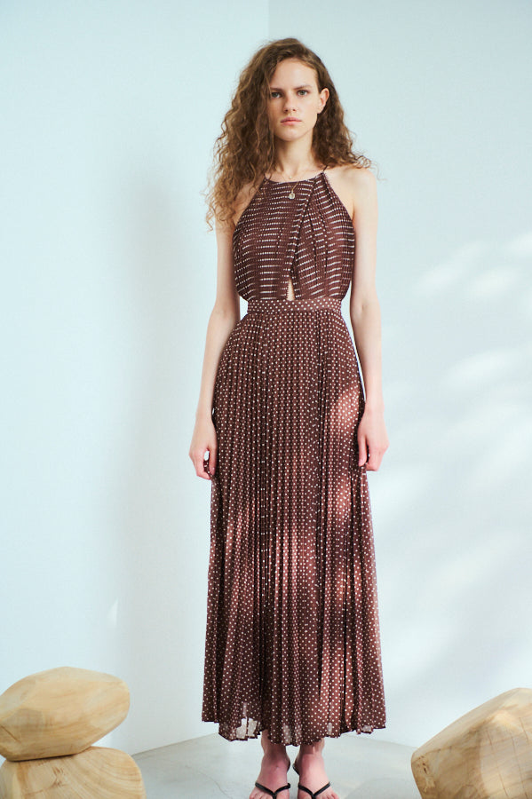 Pre-order <br>Jenna Pleated Long Dress   <br> -BRW.dot-