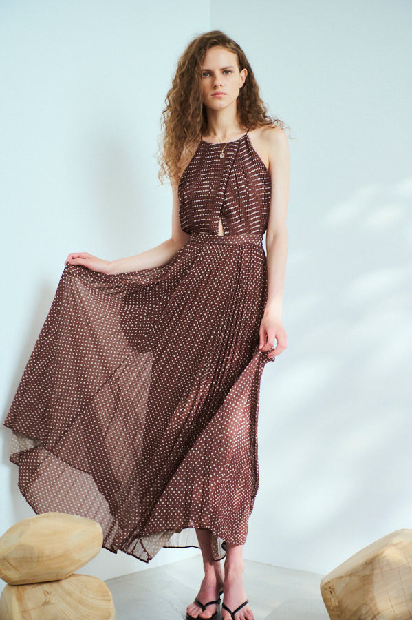 Pre-order <br>Jenna Pleated Long Dress   <br> -BRW.dot-