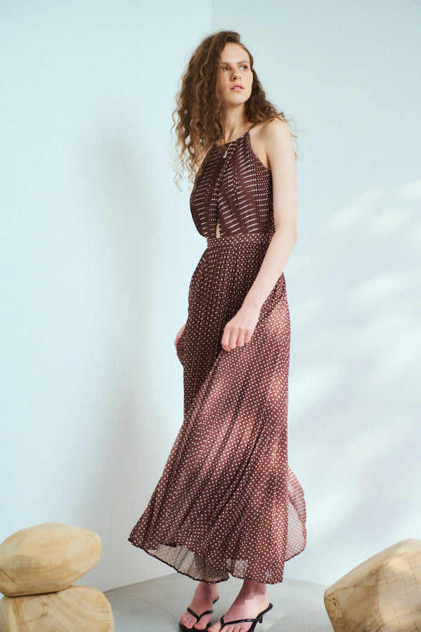 Pre-order <br>Jenna Pleated Long Dress   <br> -BRW.dot-