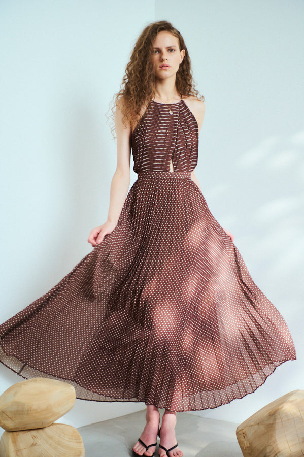Pre-order <br>Jenna Pleated Long Dress   <br> -BRW.dot-