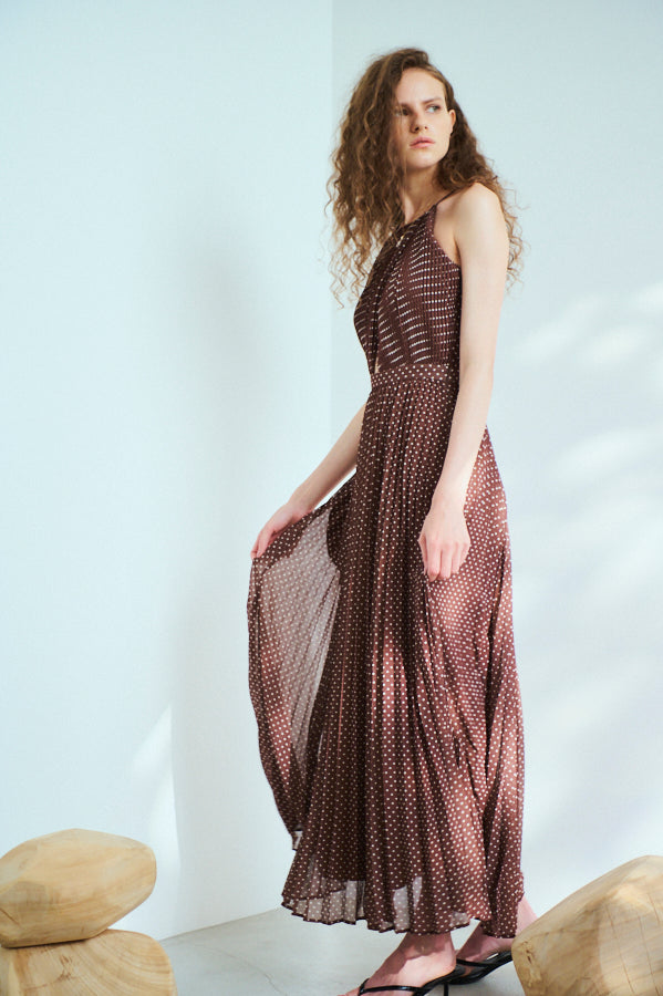 Pre-order <br>Jenna Pleated Long Dress   <br> -BRW.dot-
