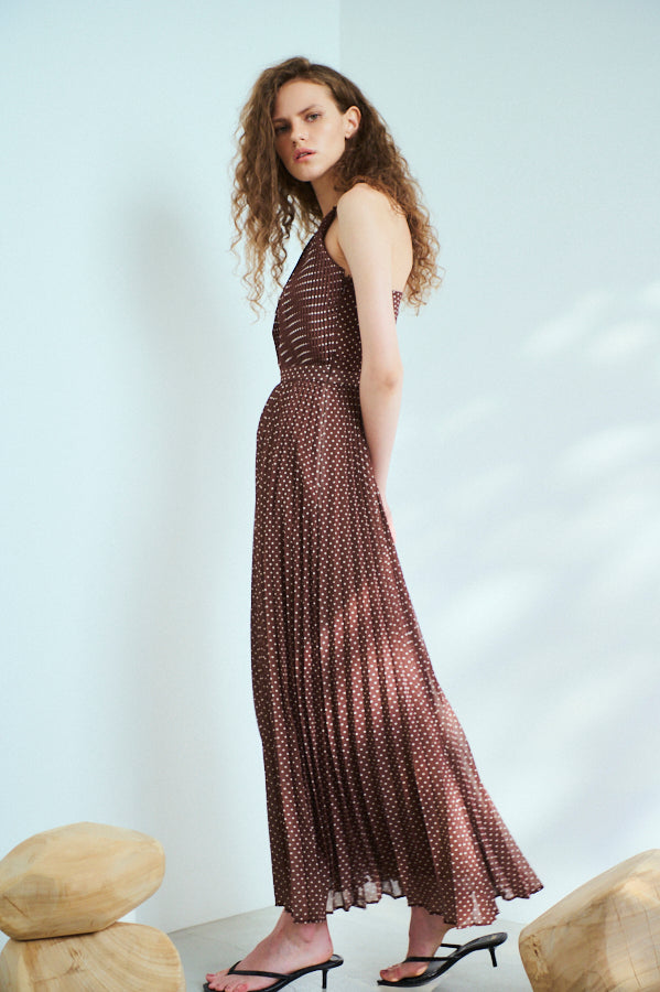 Pre-order <br>Jenna Pleated Long Dress   <br> -BRW.dot-