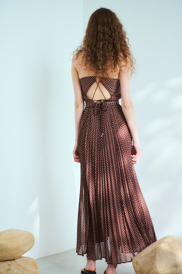 Pre-order <br>Jenna Pleated Long Dress   <br> -BRW.dot-