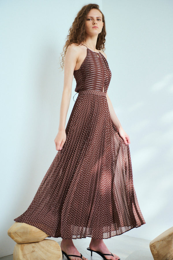 Pre-order <br>Jenna Pleated Long Dress   <br> -BRW.dot-