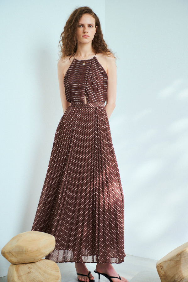 Pre-order <br>Jenna Pleated Long Dress   <br> -BRW.dot-