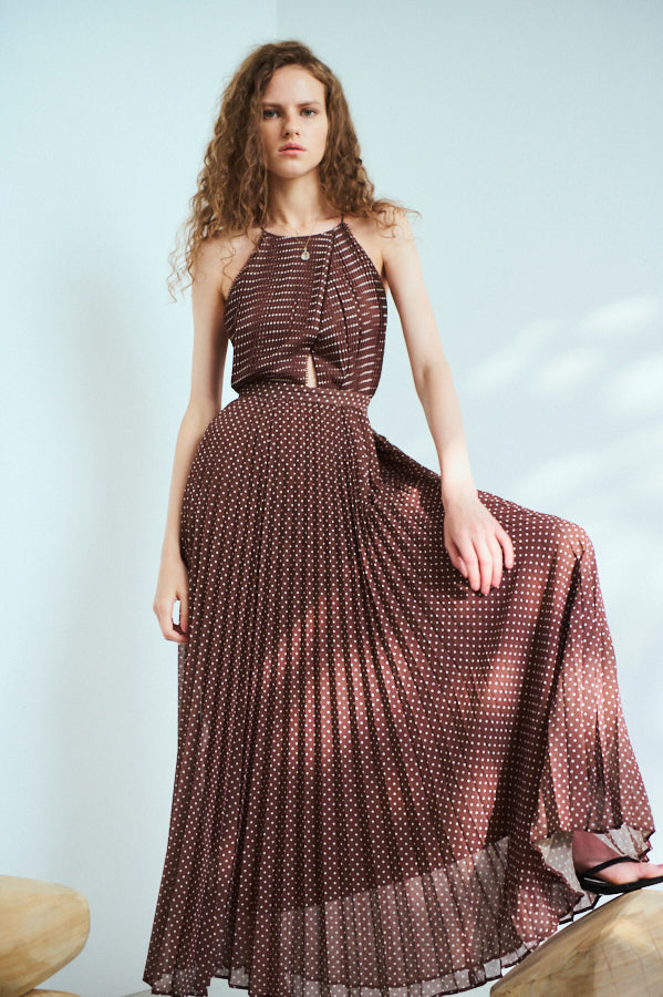 Pre-order <br>Jenna Pleated Long Dress   <br> -BRW.dot-