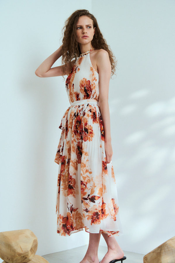 Agnes Pleated Long Dress <br> -ORG.pt-