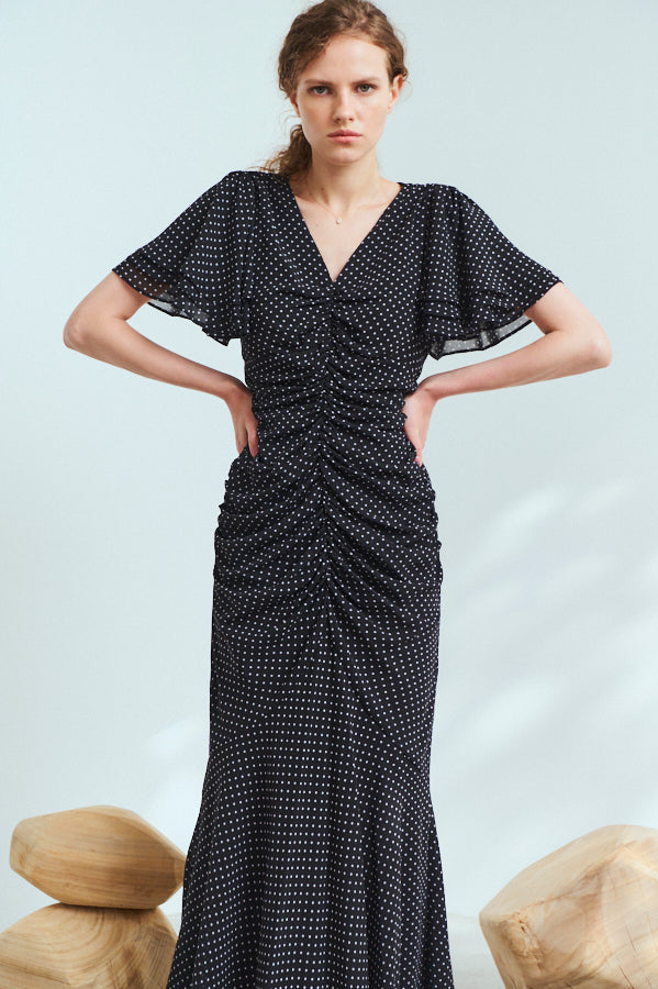 Daniela Dress <br> -BLK.Dot-