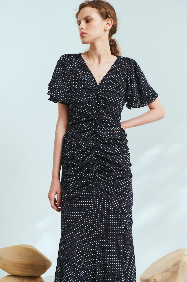 Daniela Dress <br> -BLK.Dot-