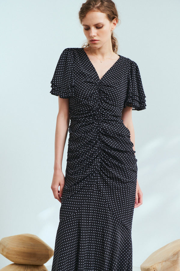 Daniela Dress <br> -BLK.Dot-