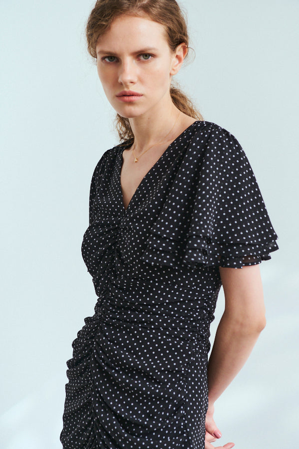 Daniela Dress <br> -BLK.Dot-