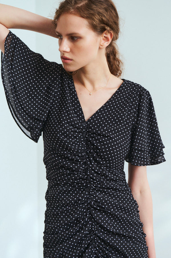 Daniela Dress <br> -BLK.Dot-