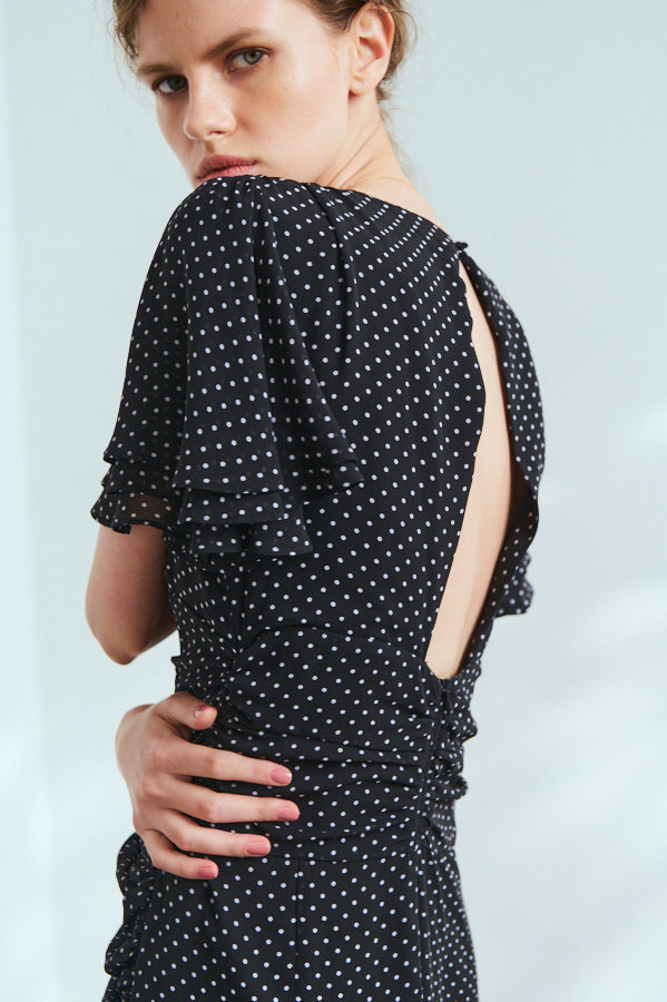 Daniela Dress <br> -BLK.Dot-