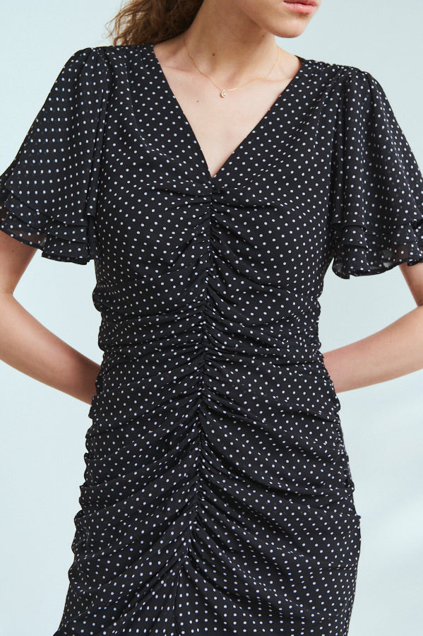 Daniela Dress <br> -BLK.Dot-