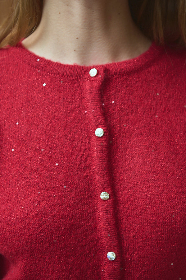 Mira Knit Cardigan <br>-RED-