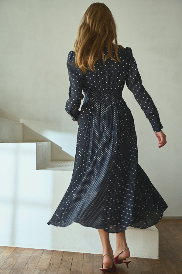 Abby Polka-Dot Dress  <br> -BLK-