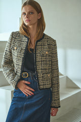 Kelly Tweed Jacket -OFF×bk.chek- – Estella.K