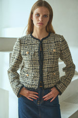 Kelly Tweed Jacket -OFF×bk.chek- – Estella.K