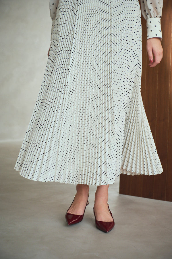 Allaria Pleated Dress <br>-Off.wht-