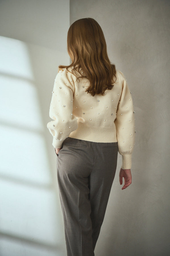 Camille Stardust Cardigan <br>-OFF.wht-