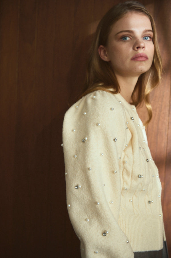 Camille Stardust Cardigan <br>-OFF.wht-