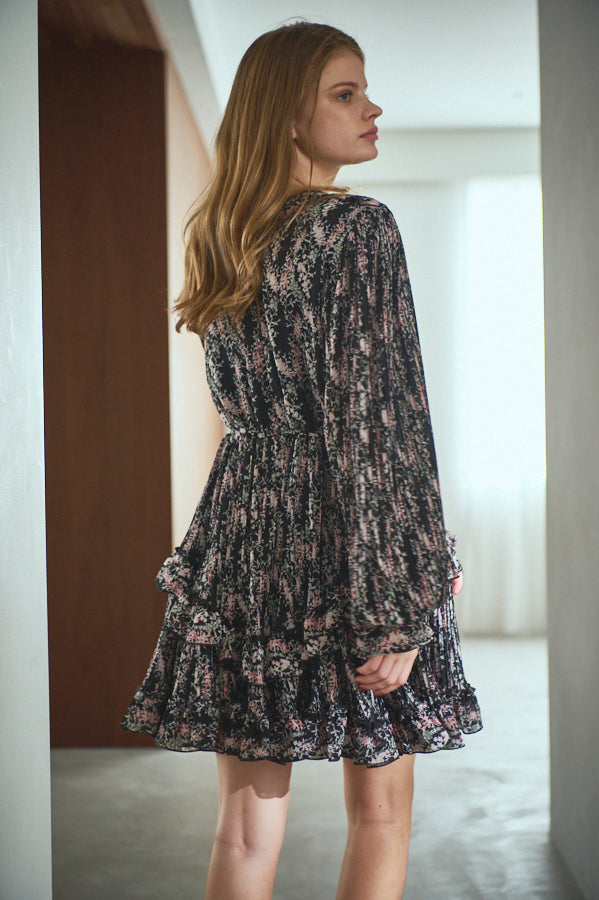 Zola Floral Dress <br> -BLK-