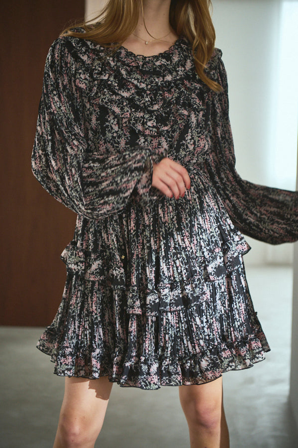 Zola Floral Dress <br> -BLK-