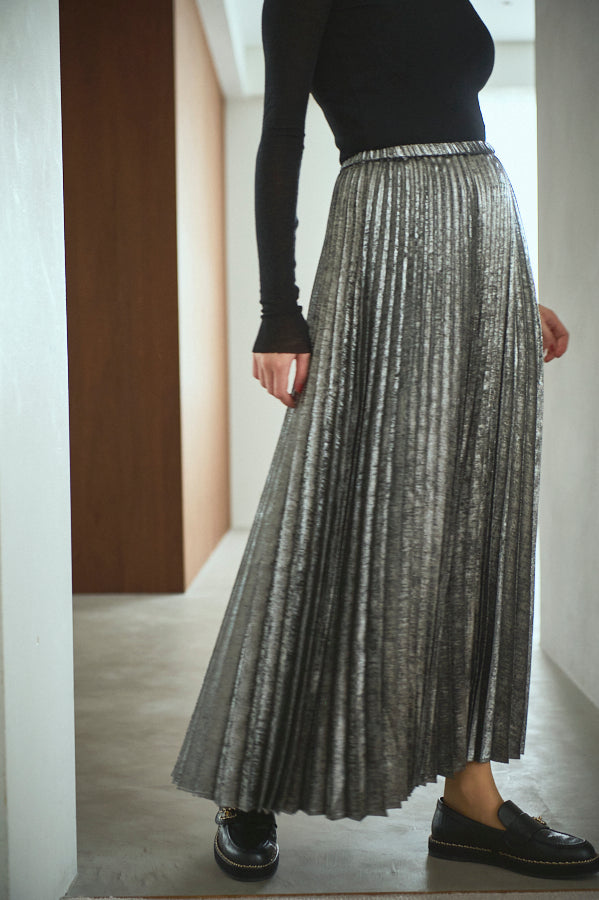 Siena Pleated Skirt <br>-Silver-