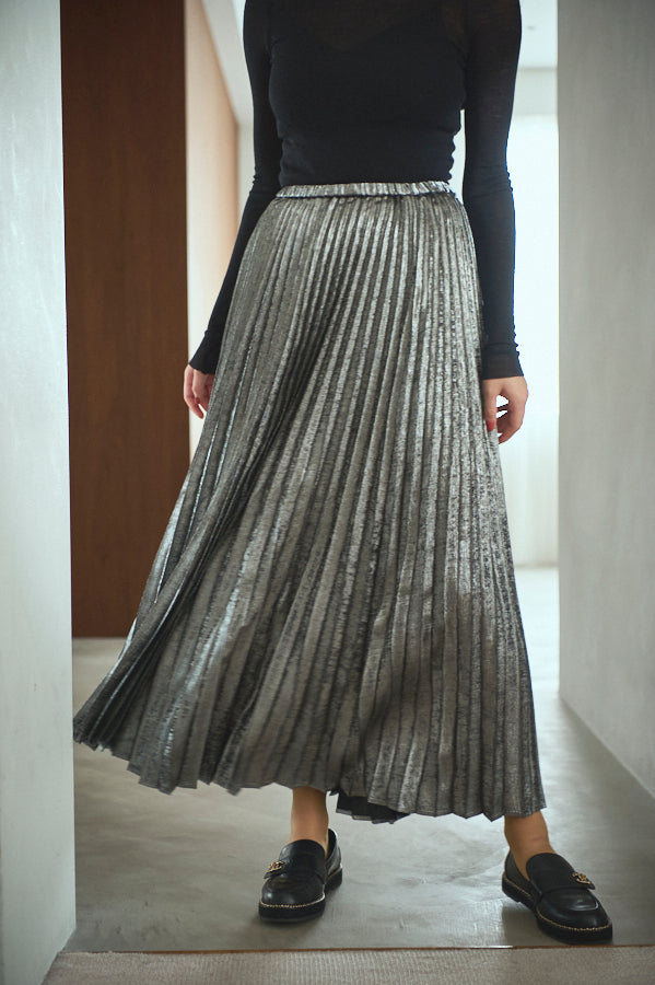 Siena Pleated Skirt <br>-Silver-