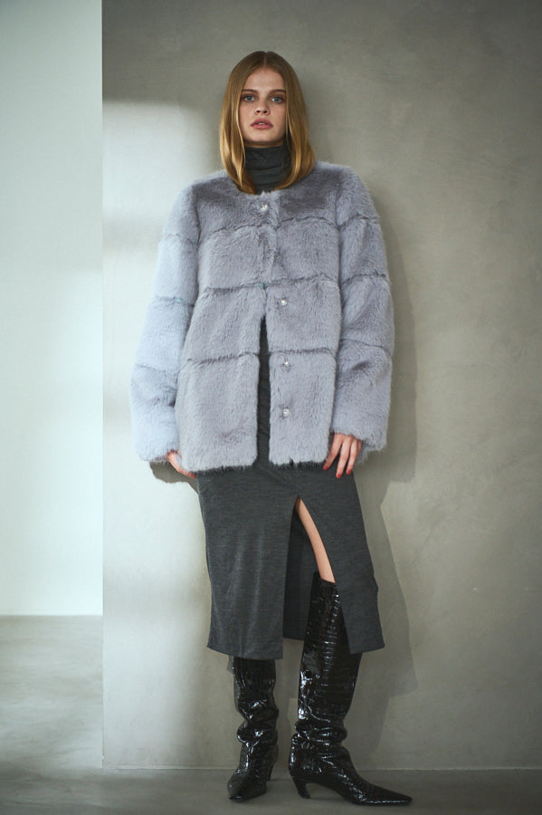 Pre-order Coco Faux Fur Coat <br>-Blue.gry-