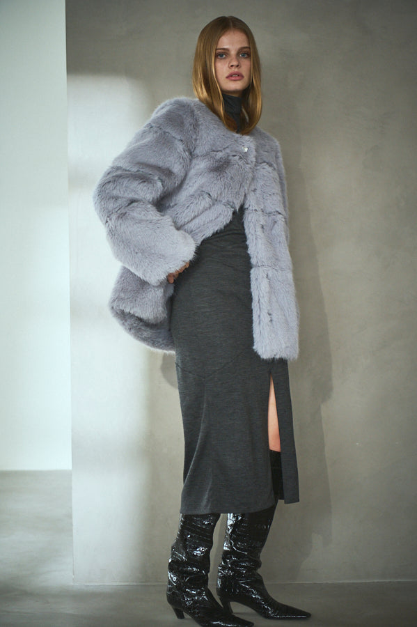 Pre-order Coco Faux Fur Coat <br>-Blue.gry-