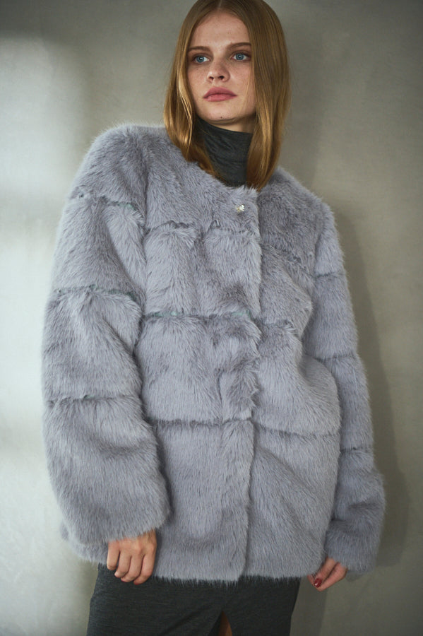 Pre-order Coco Faux Fur Coat <br>-Blue.gry-