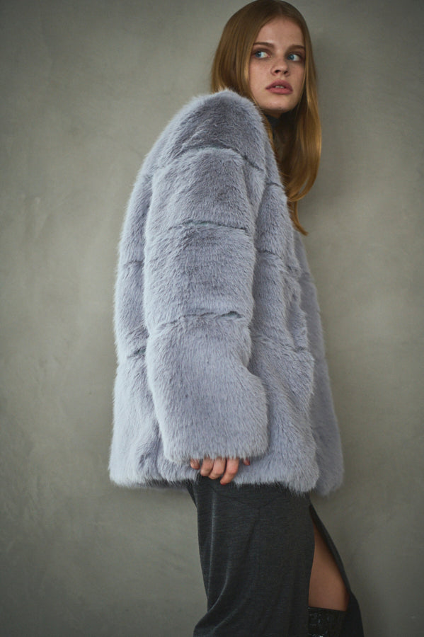 Pre-order Coco Faux Fur Coat <br>-Blue.gry-