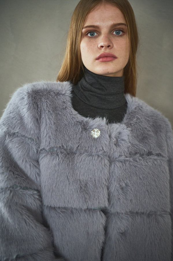 Pre-order Coco Faux Fur Coat <br>-Blue.gry-