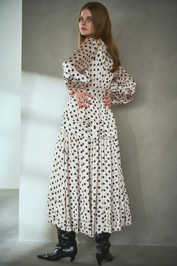 Paloma Belted Long Dress <br> -Dot.IVO-