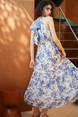 Positano Belted long Dress 2 -NVY- – Estella.K