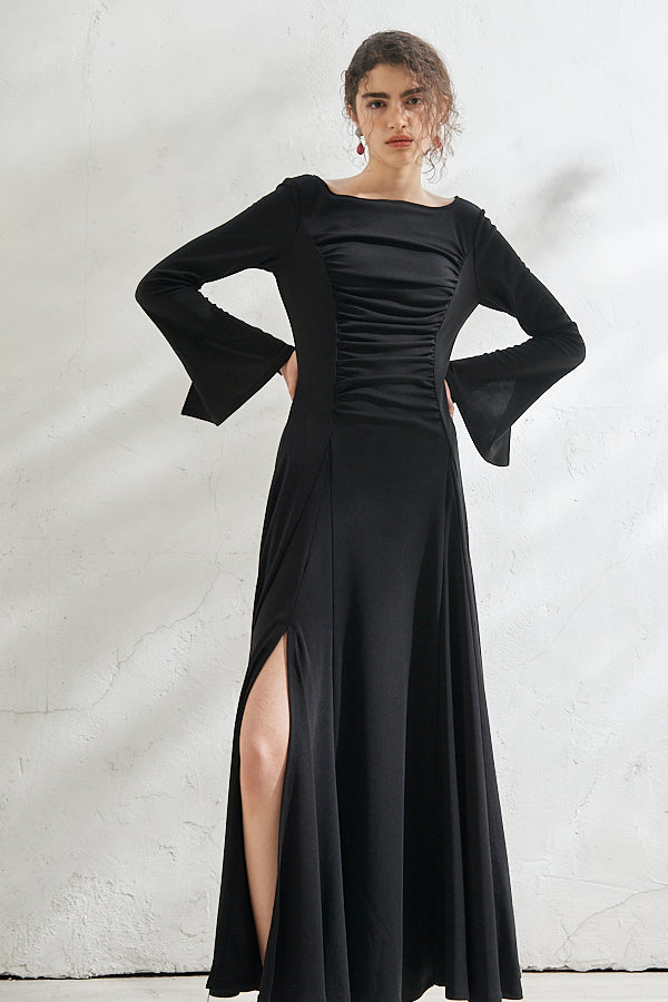 Alleia Open Back Dress <br>-BLK-