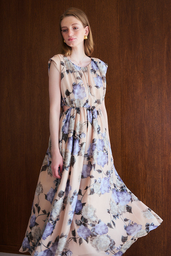 Ravello Print Long Dress <br> -BEG.pt-