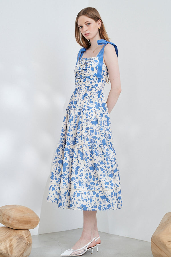 Sandra Floral-print long dress  <br>-IVO x blu.pt-