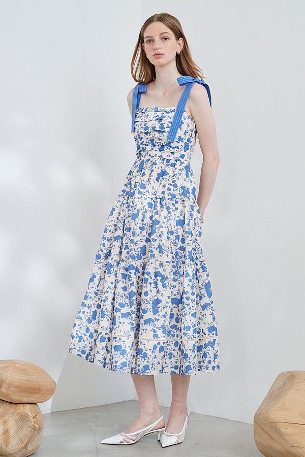 Sandra Floral-print long dress  <br>-IVO x blu.pt-