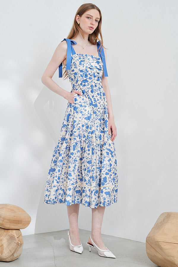 Sandra Floral-print long dress  <br>-IVO x blu.pt-